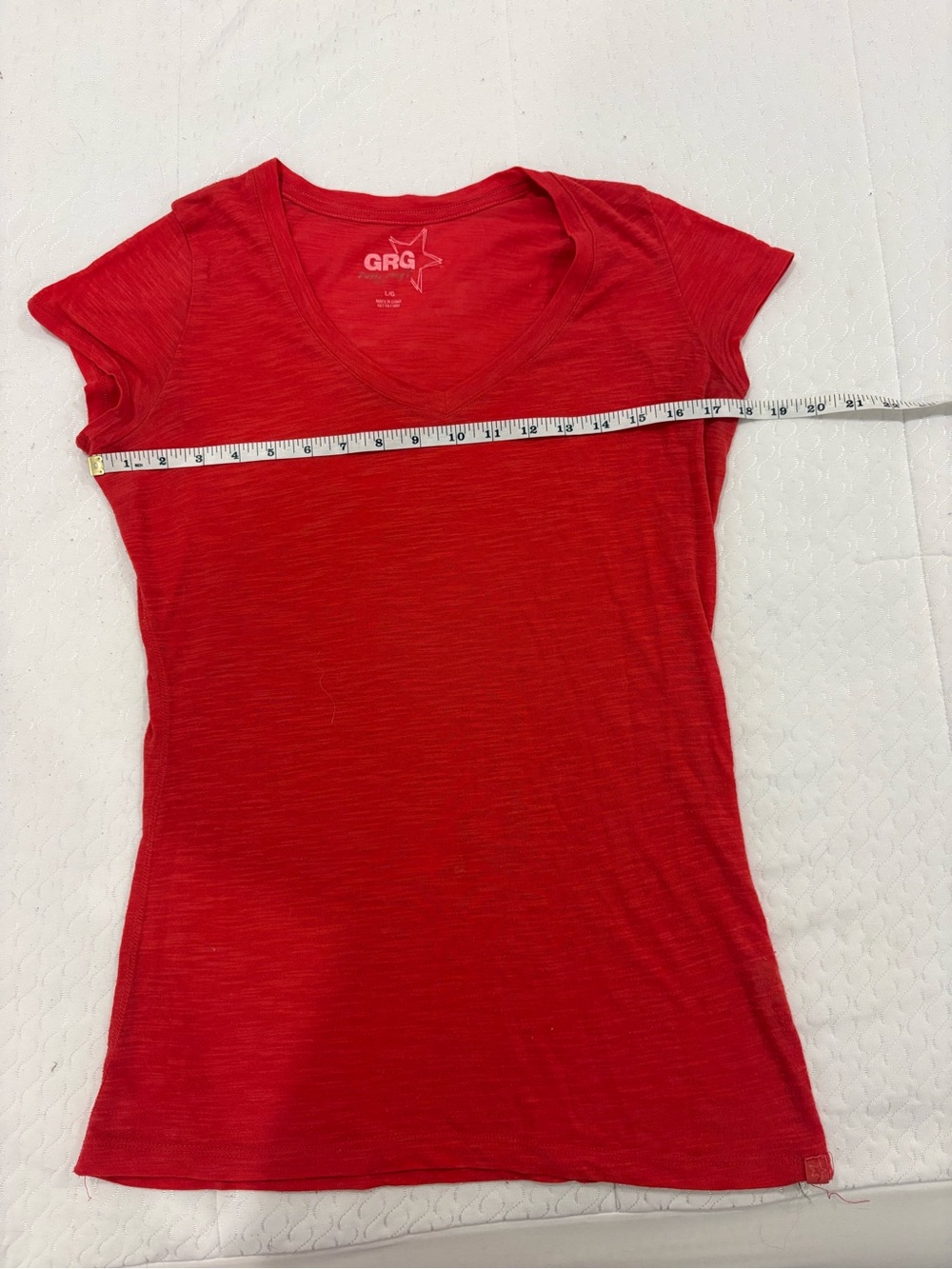 Garage Red V-Neck Short Sleeve Tee - Picture 3 of 4